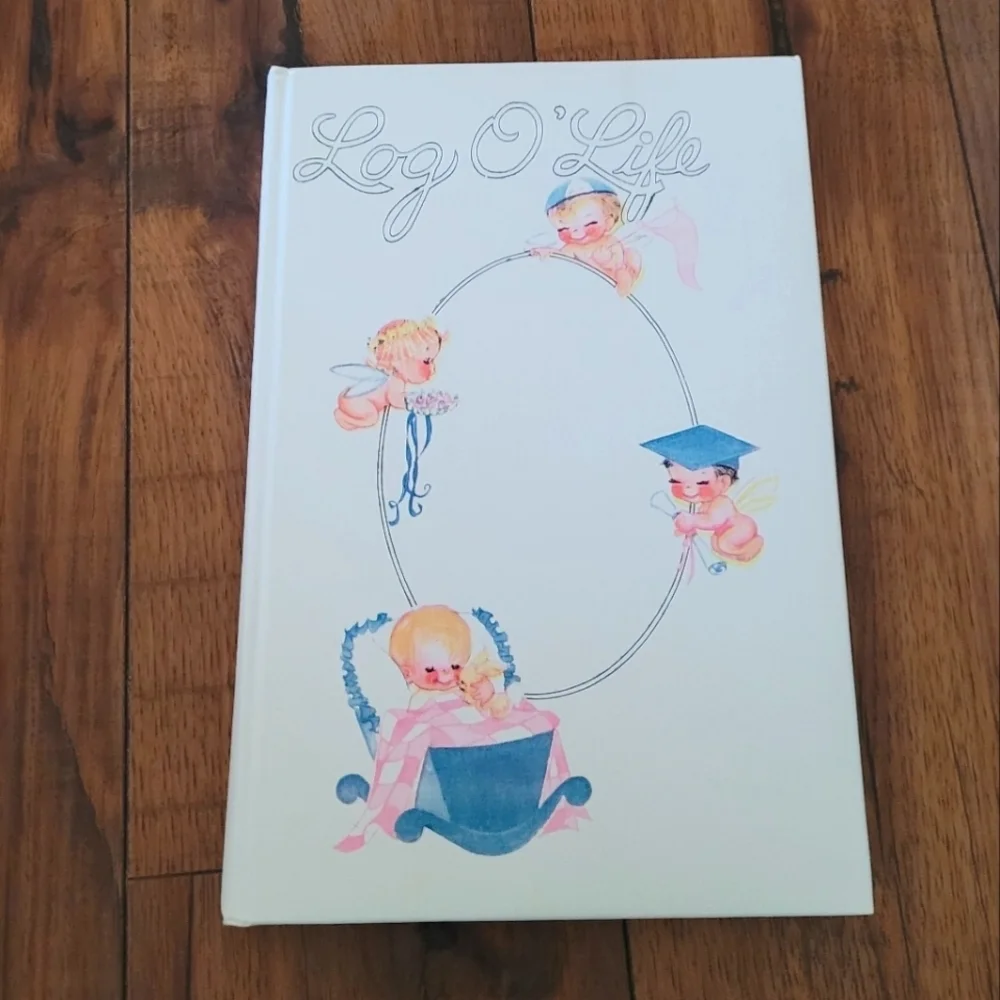 Vintage Log O‎ Life Baby Memory Book Christening Photos Parents Gift 1946